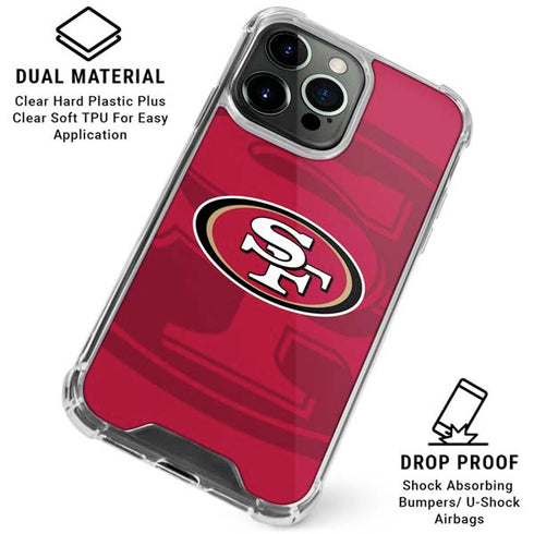 NFL San Francisco 49ers Double Vision iPhone 16 Pro Clear Case